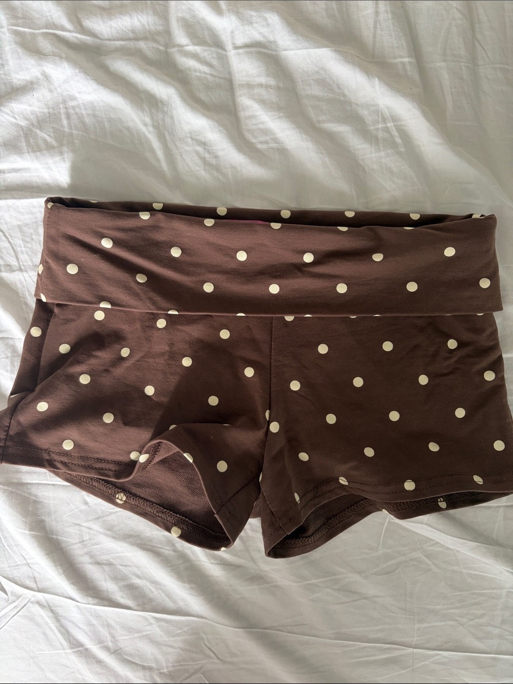 edikted brown& beige fold over mini shorts